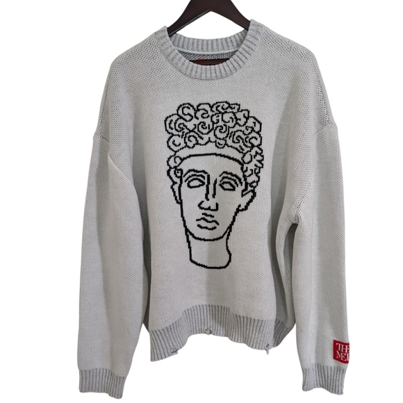 The Met x PacSun Greek Statue Marble Head Intarsia Knit Sweater - Large